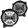 For 2018-2024 Wrangler JL / 2020-2024 Gladiator 9 Inch Round Full LED Performance Headlights